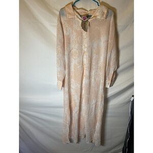 NWT New Original Anthony Womens Large Modest Pink Robe Pajamas‎ Vintage Kaftan